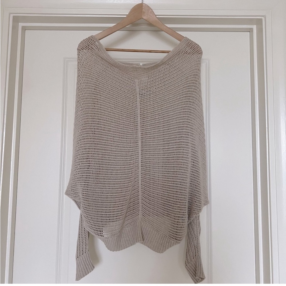 All Saints Off Shoulder Knit Beige